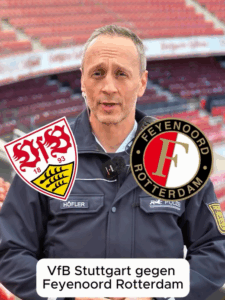 Polizei Stuttgart zum Champions-League-Spiel VfB Stuttgart vs. Feyenoord Rotterdam