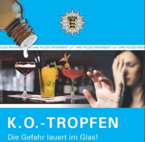 Präventionsplakat gegen K.O.-Tropfen