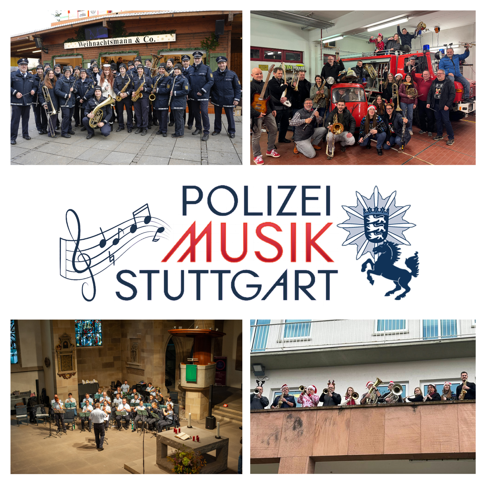 Die Polizeimusik Stuttgart bei ihren öffentlichen Auftritten in Stuttgart und Umgebung